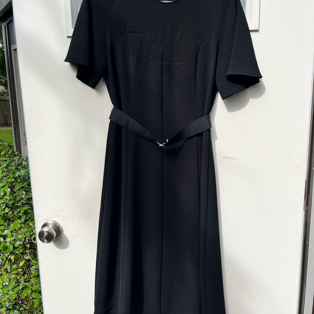 Veronika Maine Belted Midi Dress